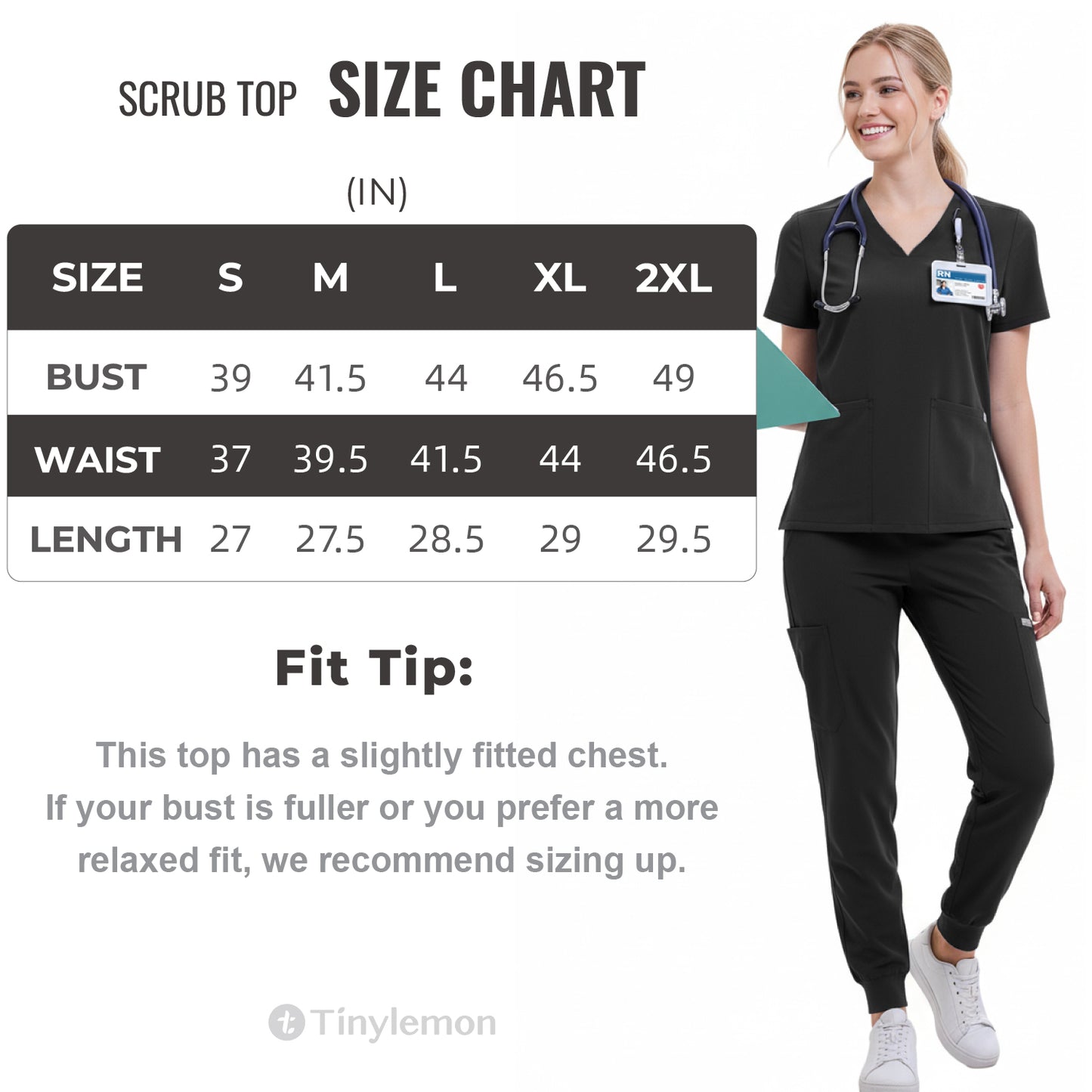 Women Scrub Top - 4 Pockets V-Neck