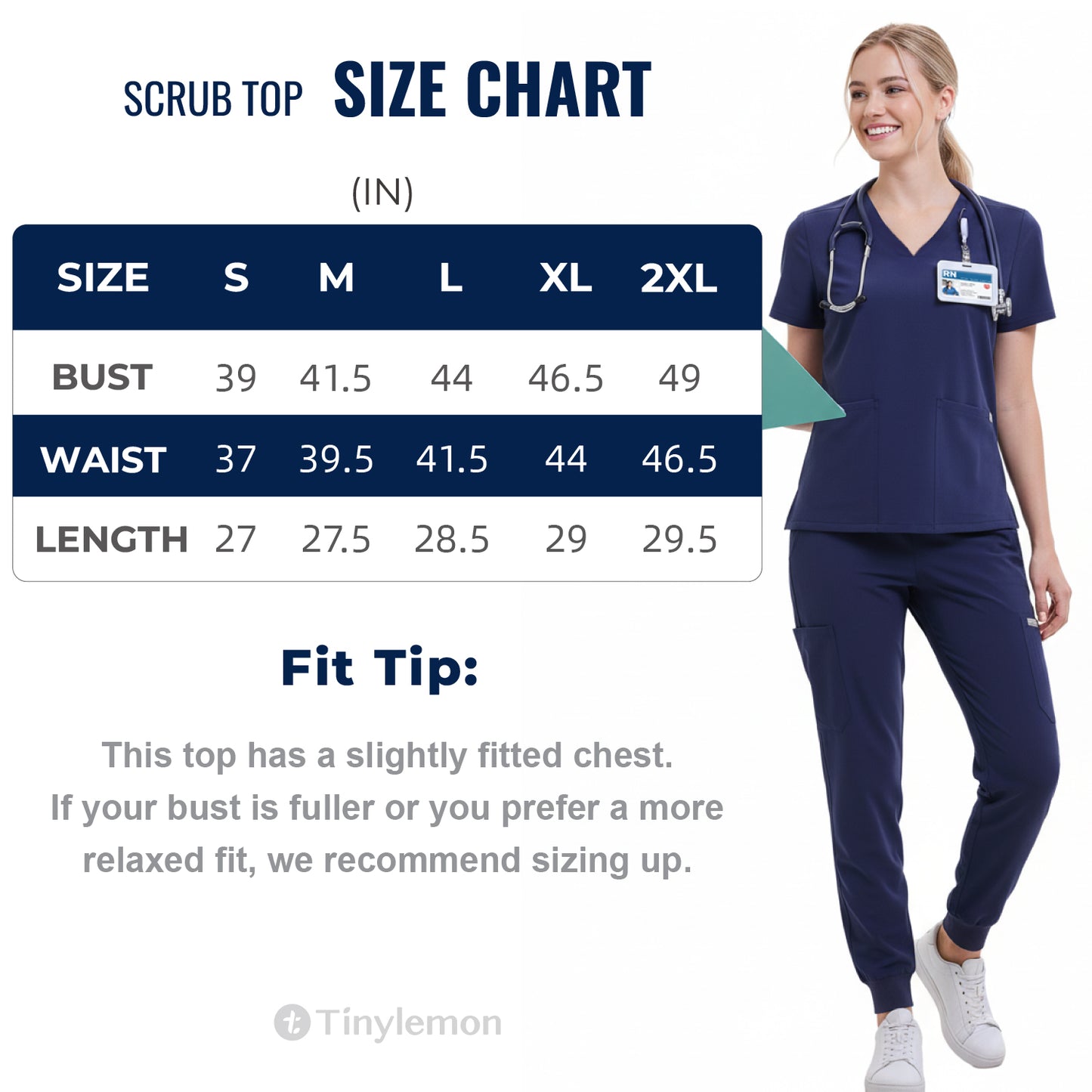Women Scrub Top - 4 Pockets V-Neck