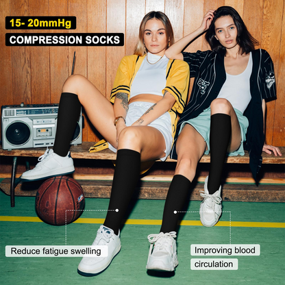 4 Pairs Compression Socks - Solid