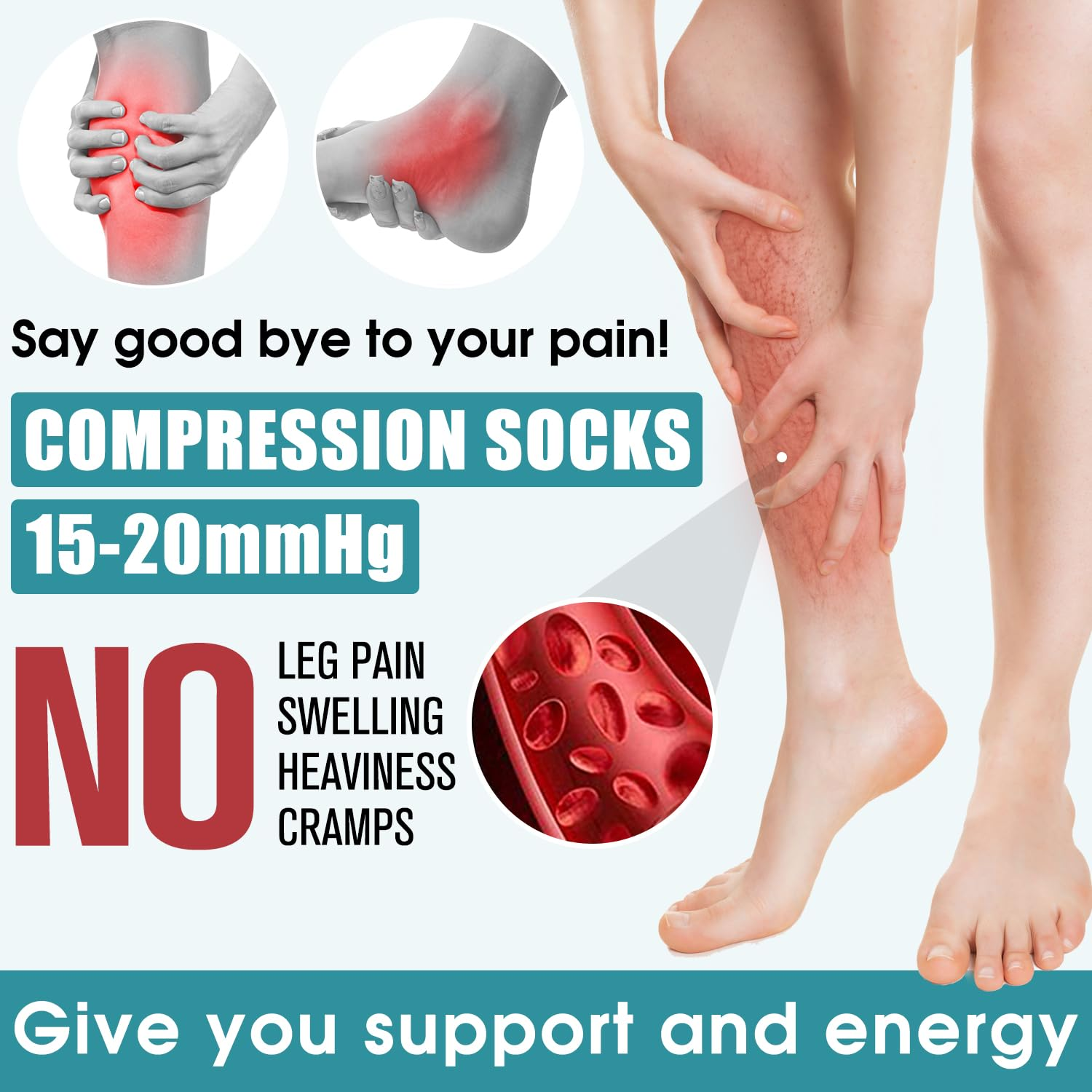 6 Pairs Compression Socks – Floral