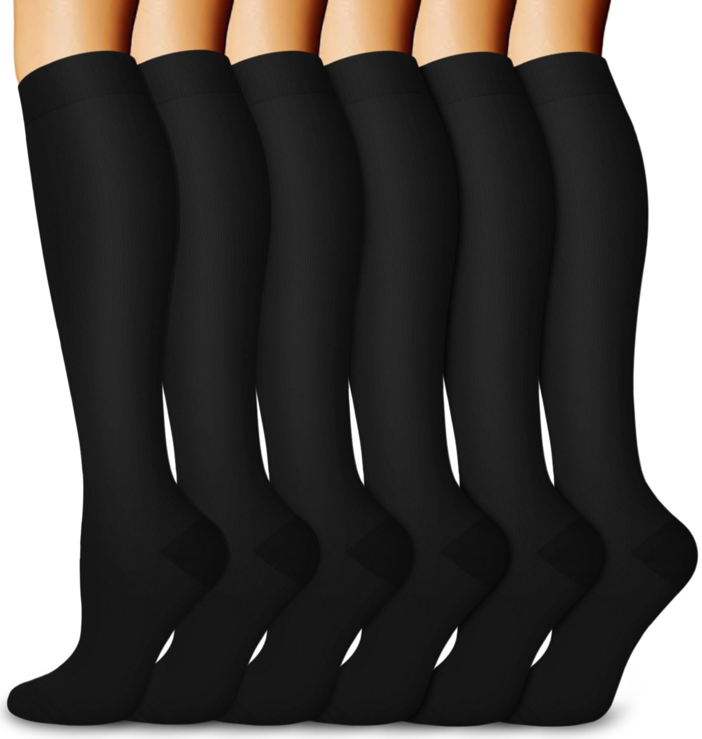 6 Pairs Compression Socks – Solid