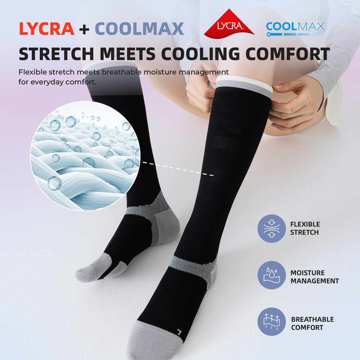 2 Pairs Graduated Compression Socks