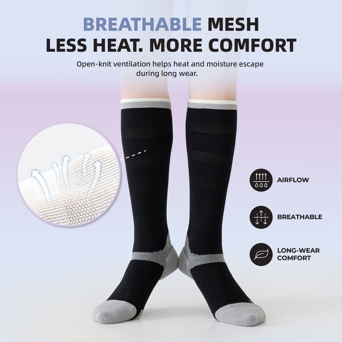 2 Pairs Graduated Compression Socks