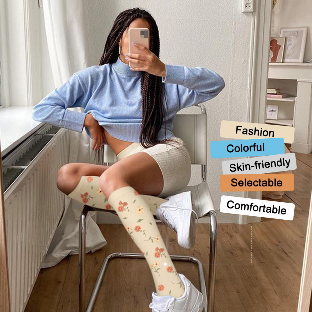 4 Pairs Compression Socks - Patterned