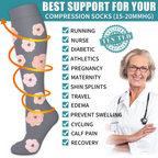 6 Pairs Compression Socks – Floral