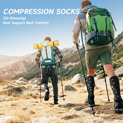 6 Pairs Compression Socks – Christmas
