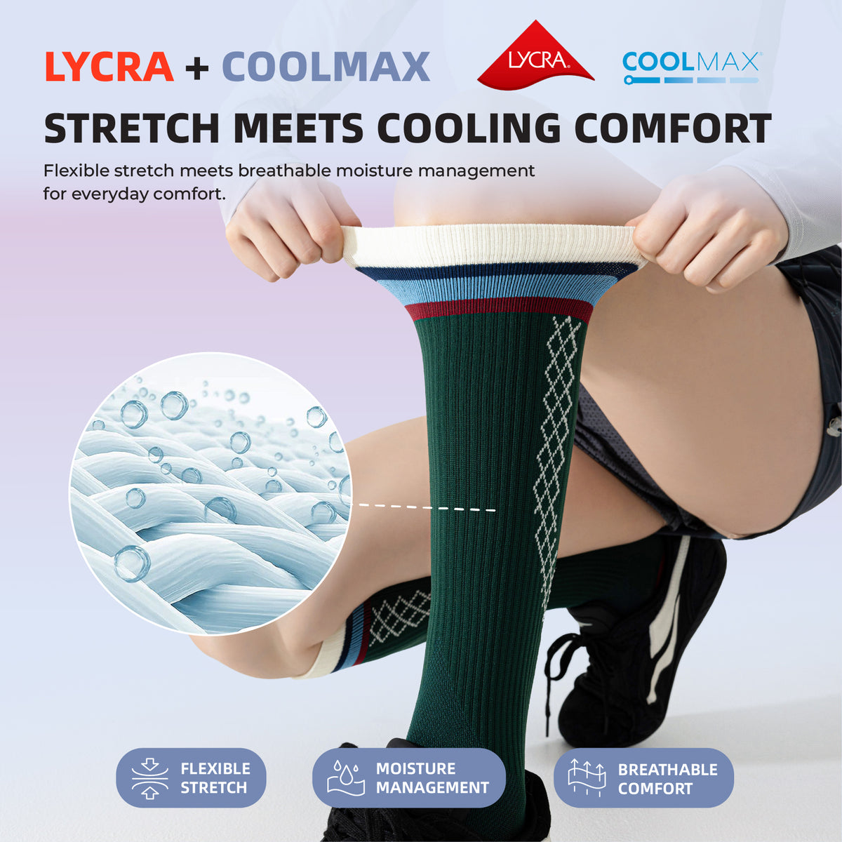 2 Pairs Graduated Compression Socks