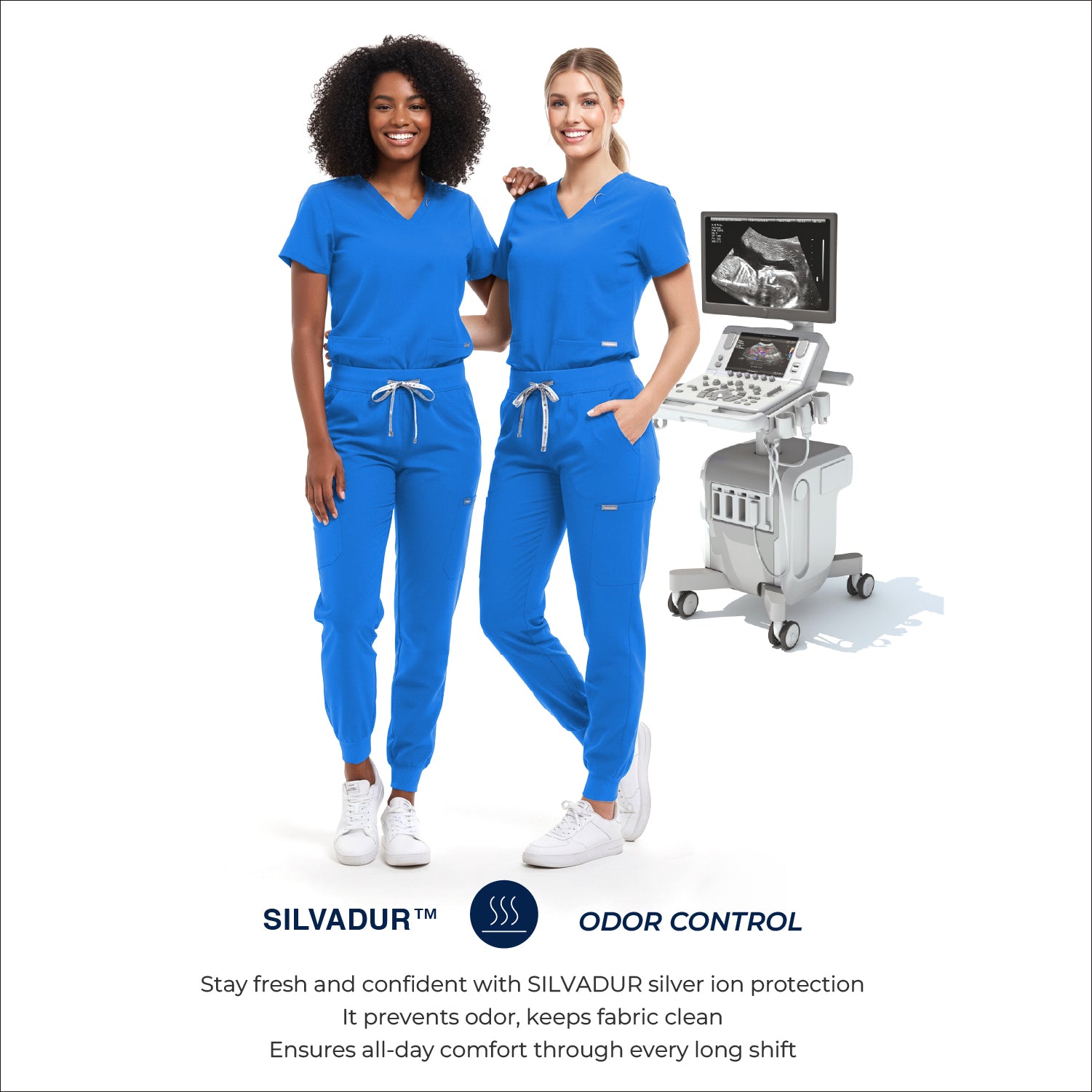 Women Scrub Top - 4 Pockets V-Neck