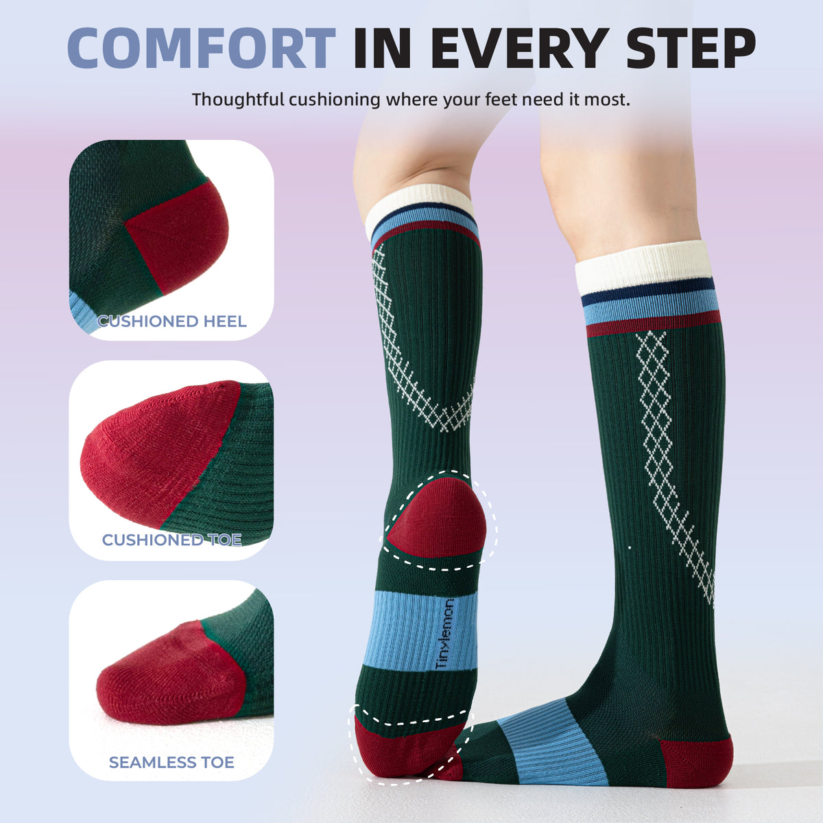 2 Pairs Graduated Compression Socks