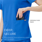 Women Scrub Top - 4 Pockets V-Neck