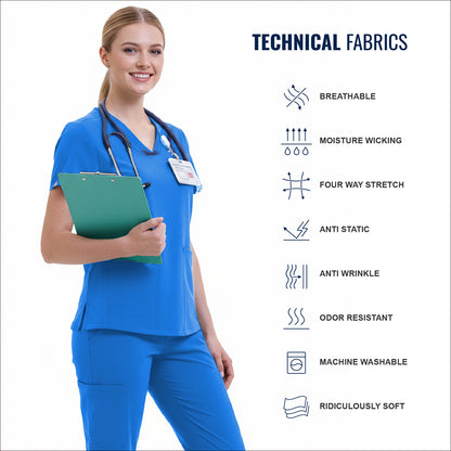 Scrub Set for Women-12 Pockets