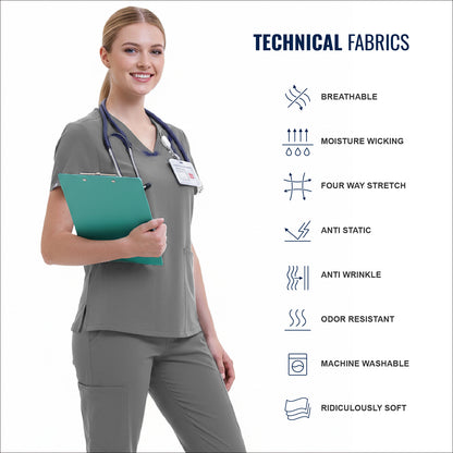 Scrub Set for Women-12 Pockets