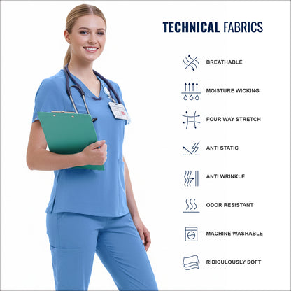 Scrub Set for Women-12 Pockets