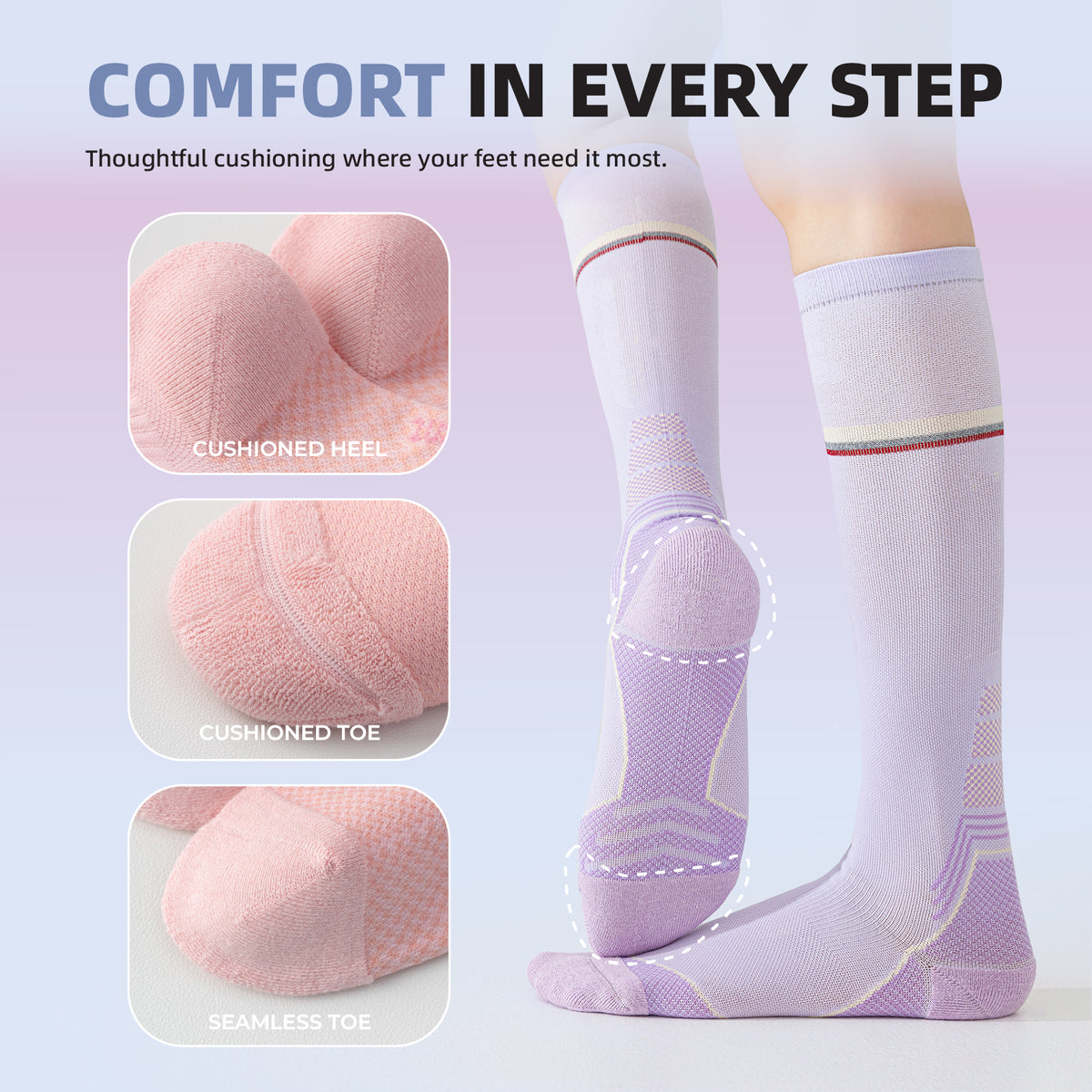 2 Pairs Graduated Compression Socks