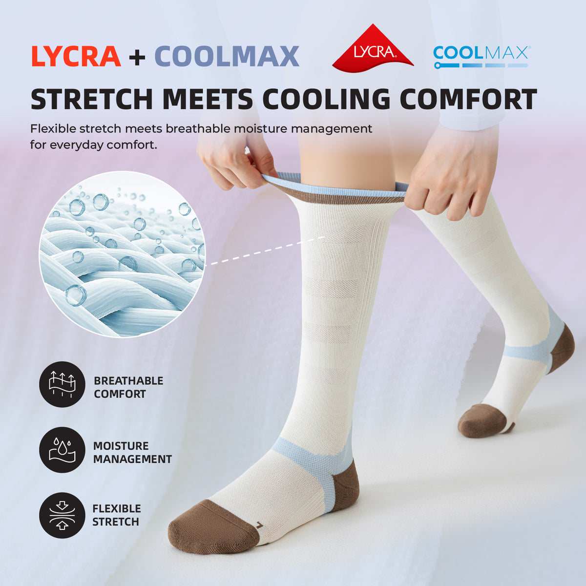 2 Pairs Graduated Compression Socks