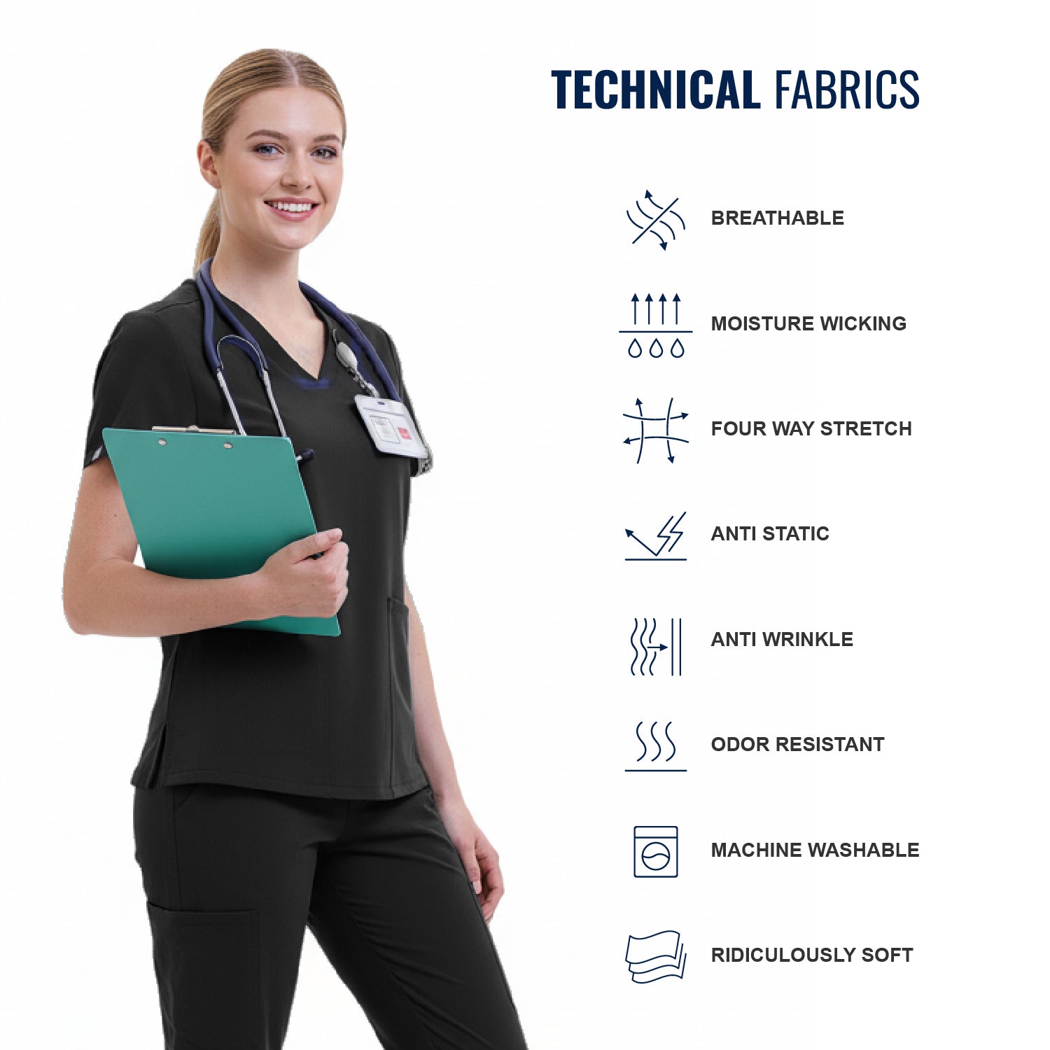 Women Scrub Top - 4 Pockets V-Neck