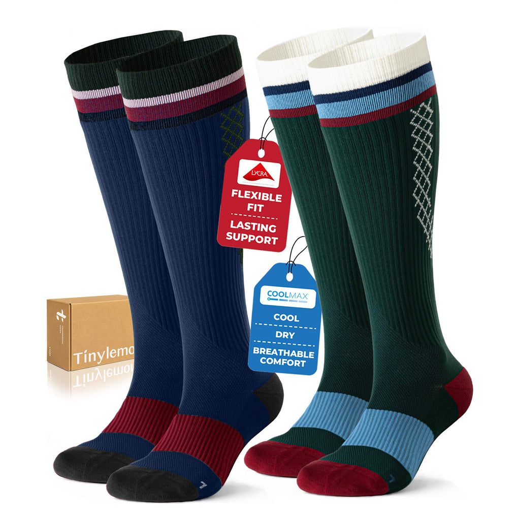 2 Pairs Graduated Compression Socks