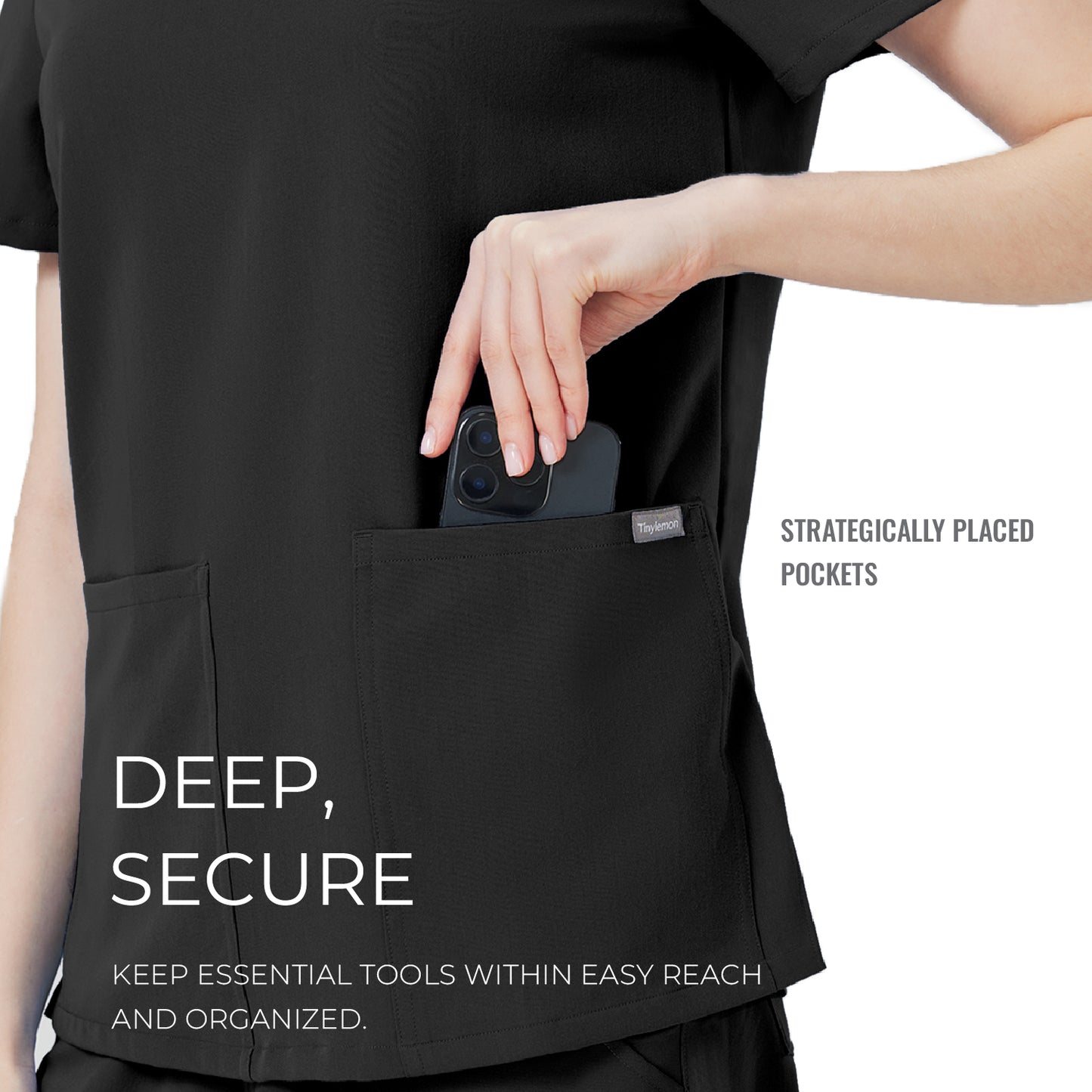 Women Scrub Top - 4 Pockets V-Neck