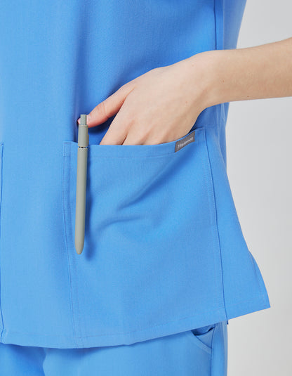 Women Scrub Top - 4 Pockets V-Neck