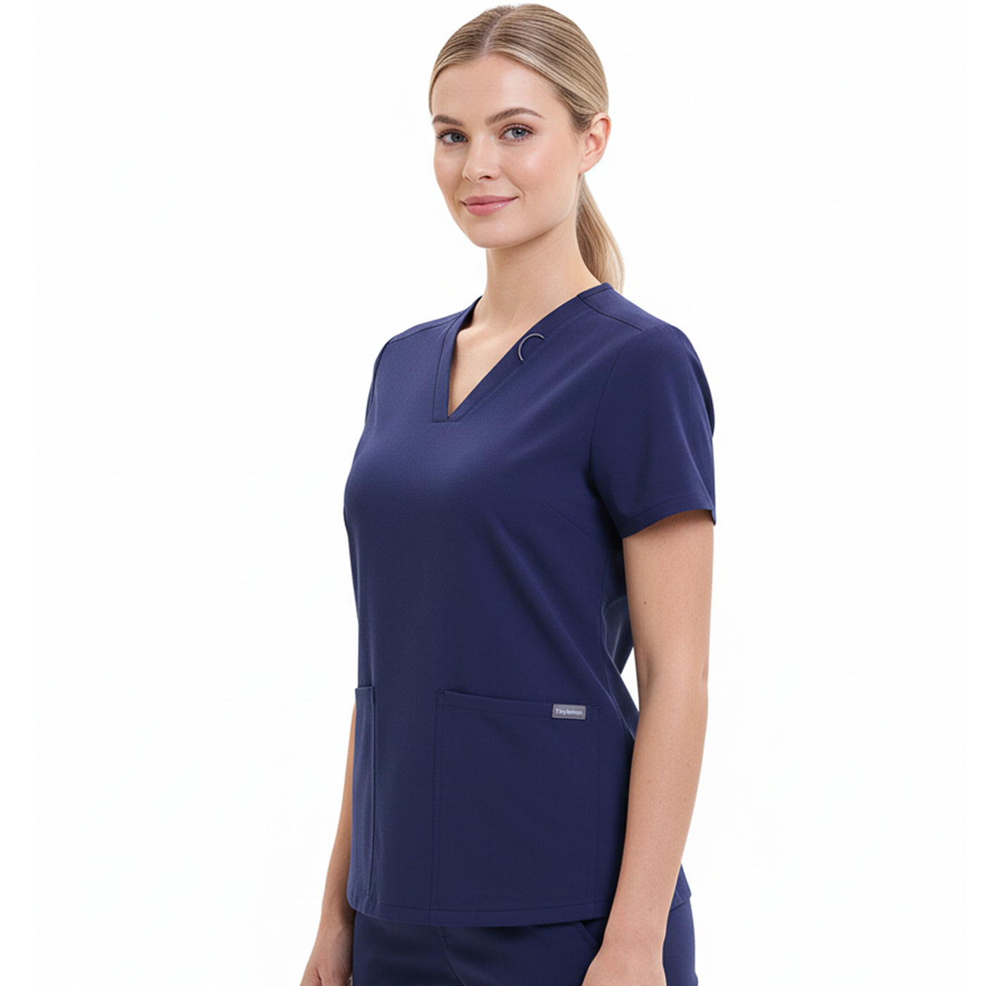 Women Scrub Top - 4 Pockets V-Neck