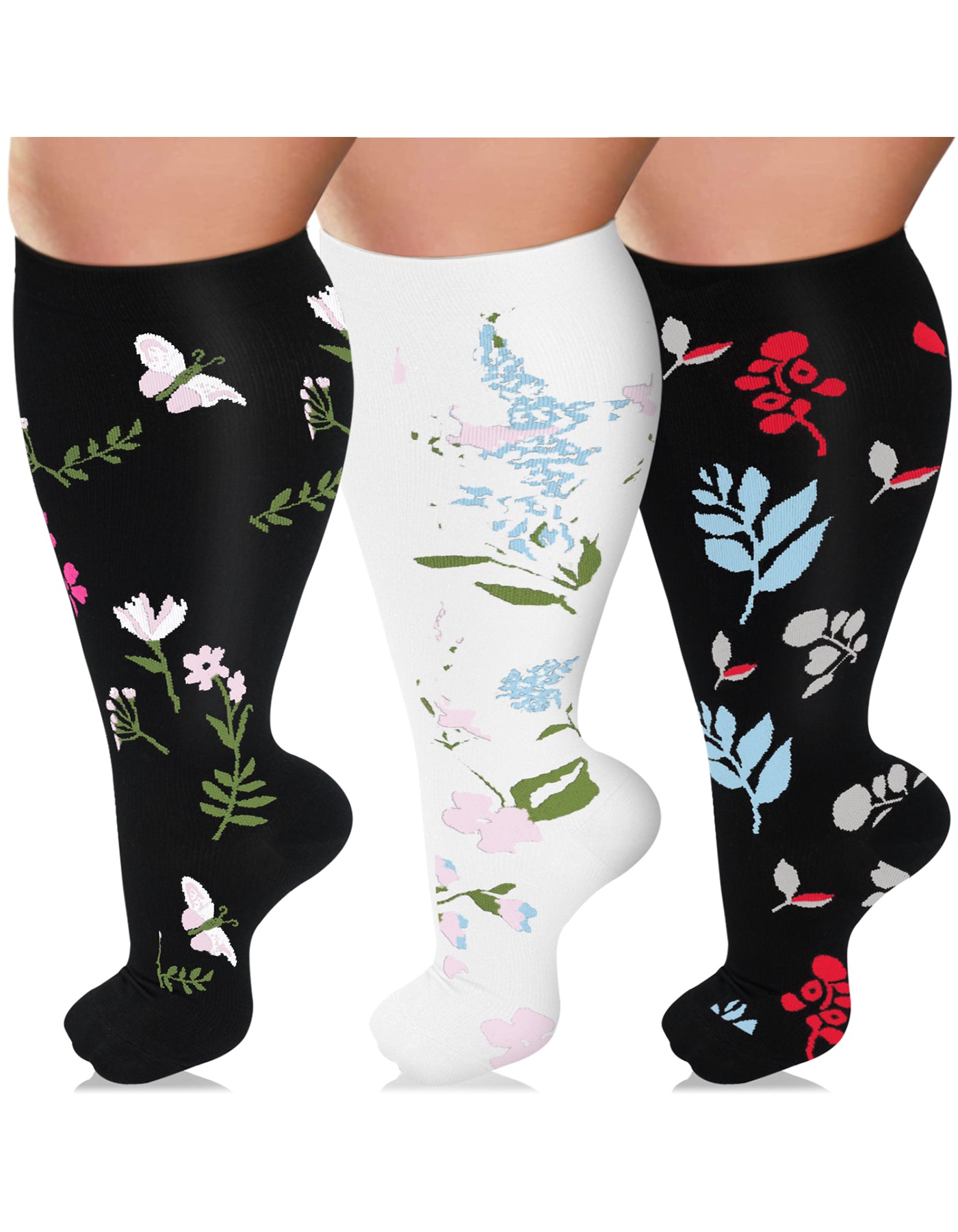 Tinylemon 3 pairs Plus size compression socks