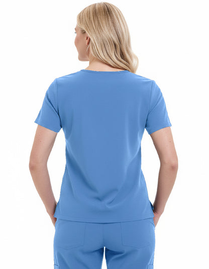 Women Scrub Top - 4 Pockets V-Neck