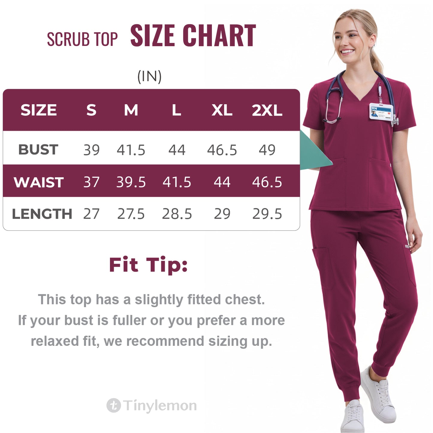 Women Scrub Top - 4 Pockets V-Neck