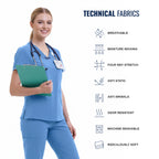 Women Scrub Top - 4 Pockets V-Neck
