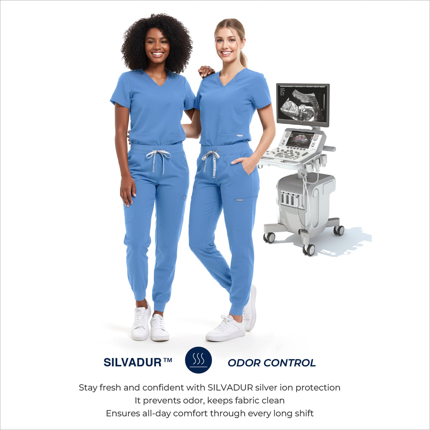 Women Scrub Top - 4 Pockets V-Neck