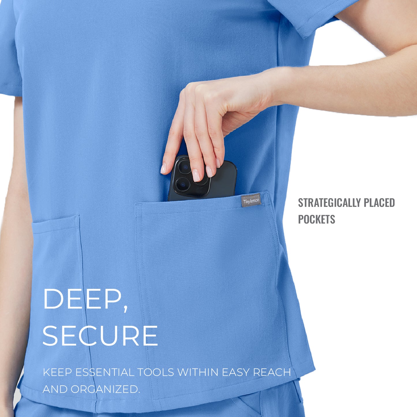 Women Scrub Top - 4 Pockets V-Neck