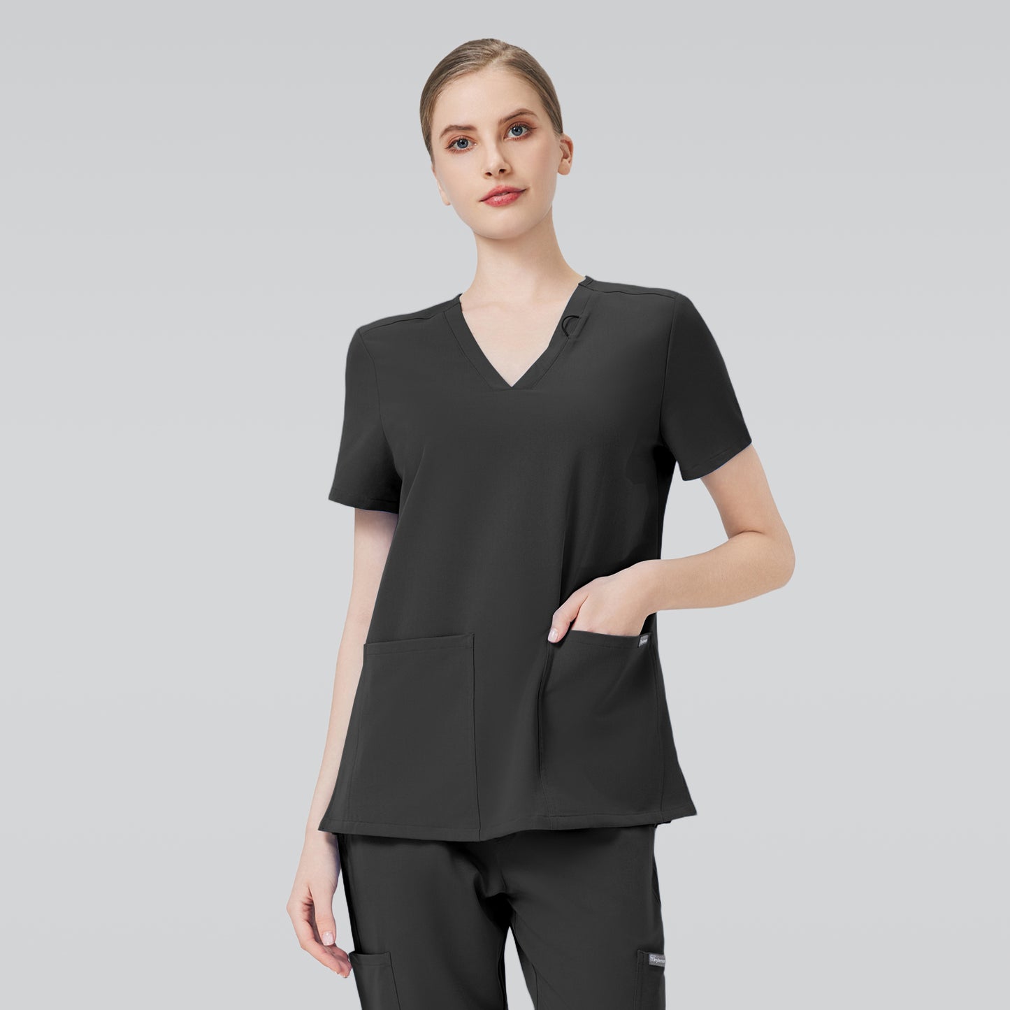 Women Scrub Top - 4 Pockets V-Neck