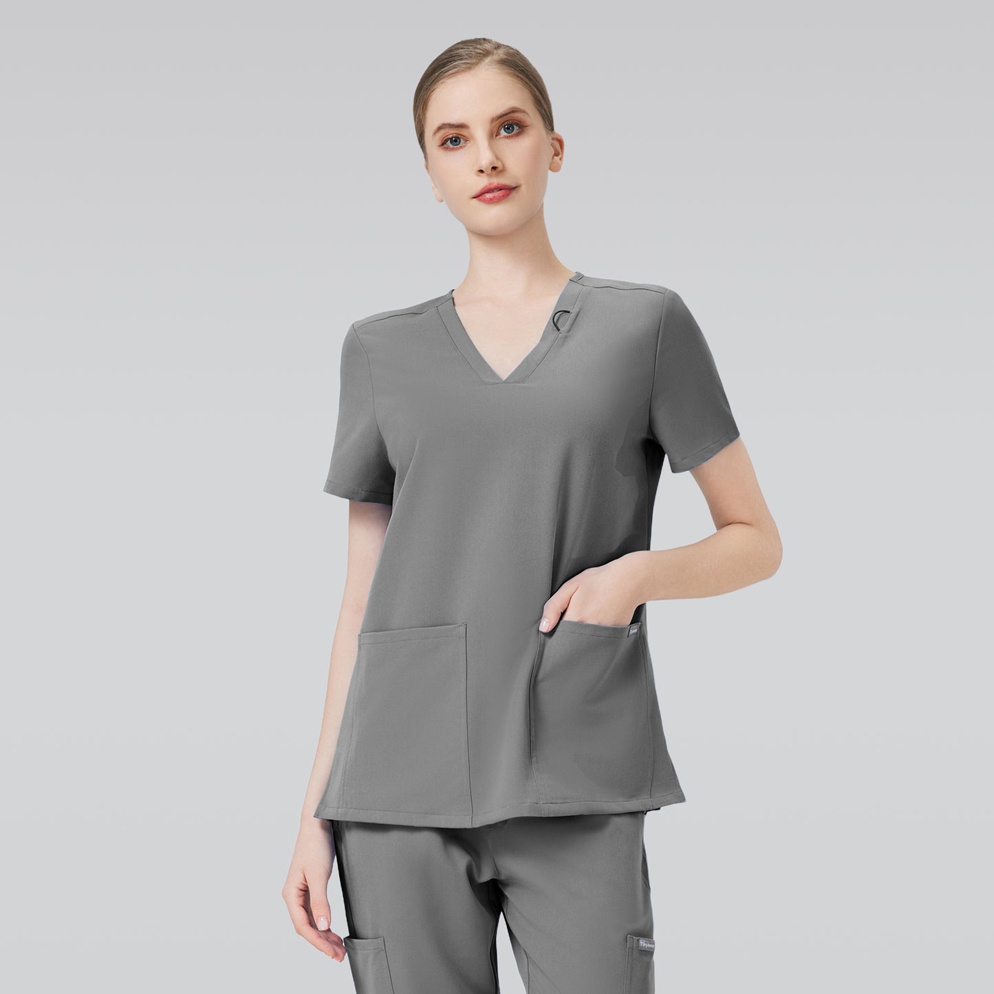 Women Scrub Top - 4 Pockets V-Neck