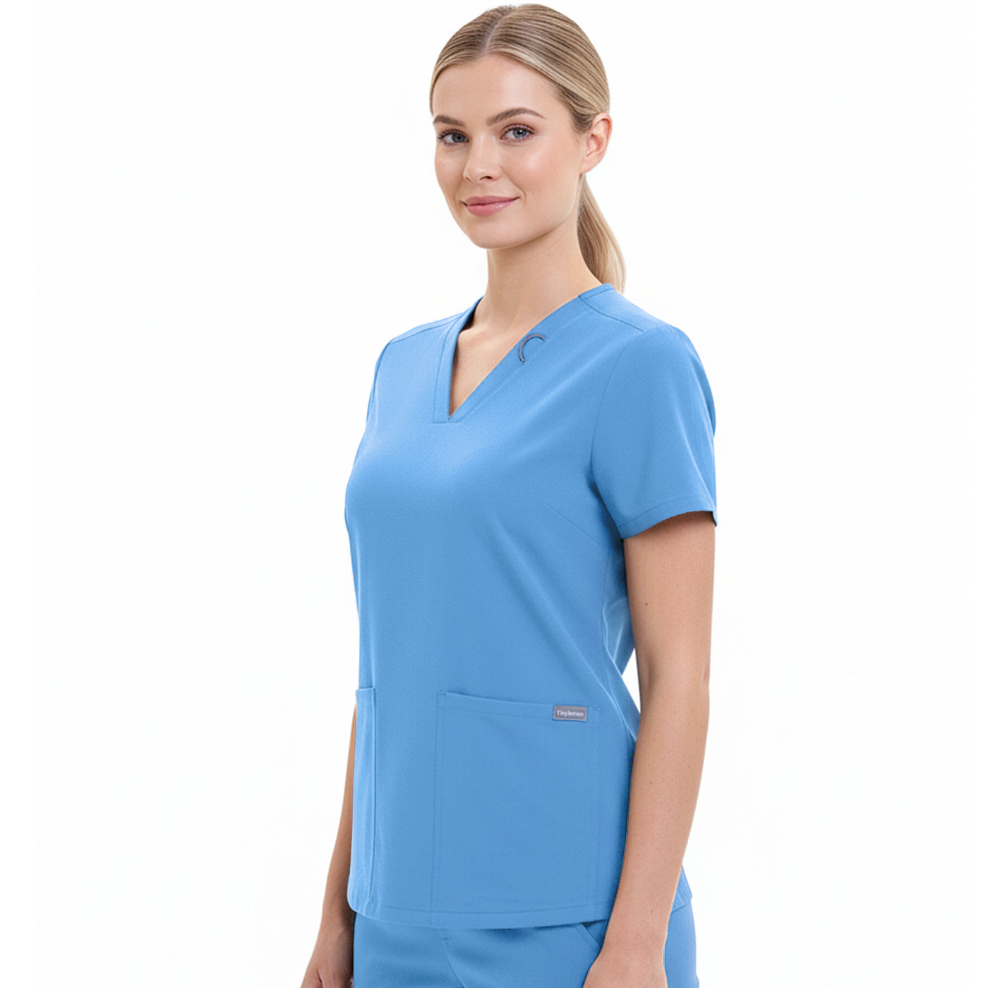 Women Scrub Top - 4 Pockets V-Neck