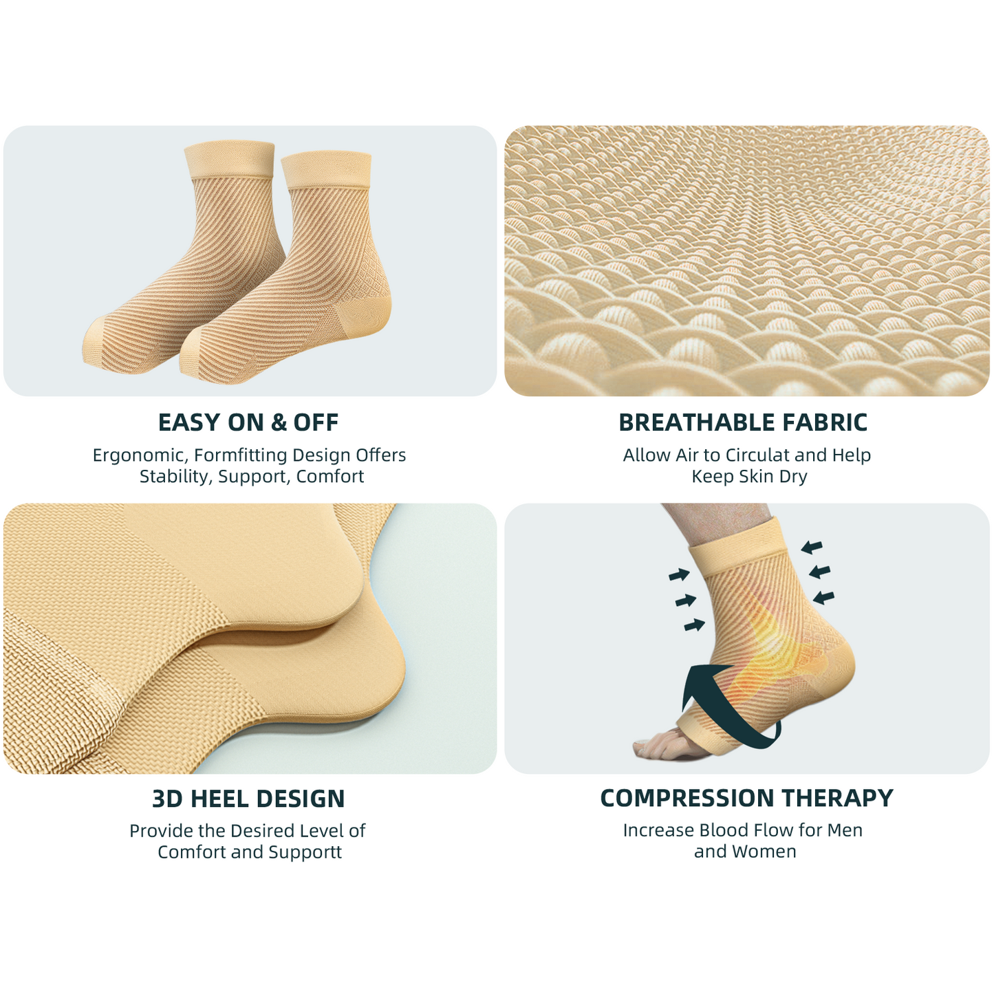 2 Pairs Ankle Brace Compression Sleeve