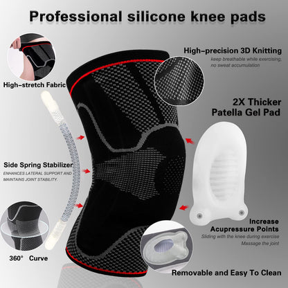 Knee Brace with Detachable Patella Gel Pads