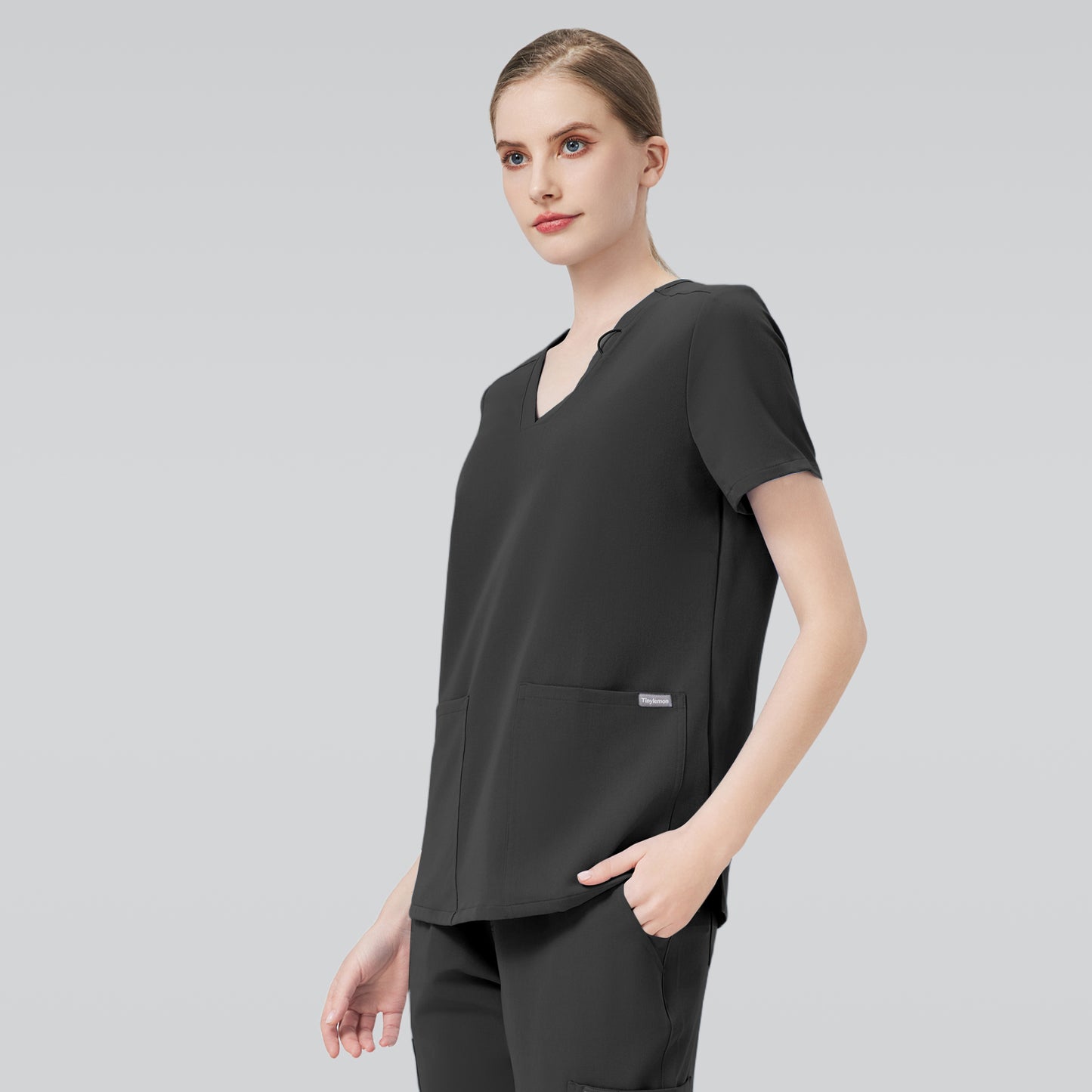 Women Scrub Top - 4 Pockets V-Neck