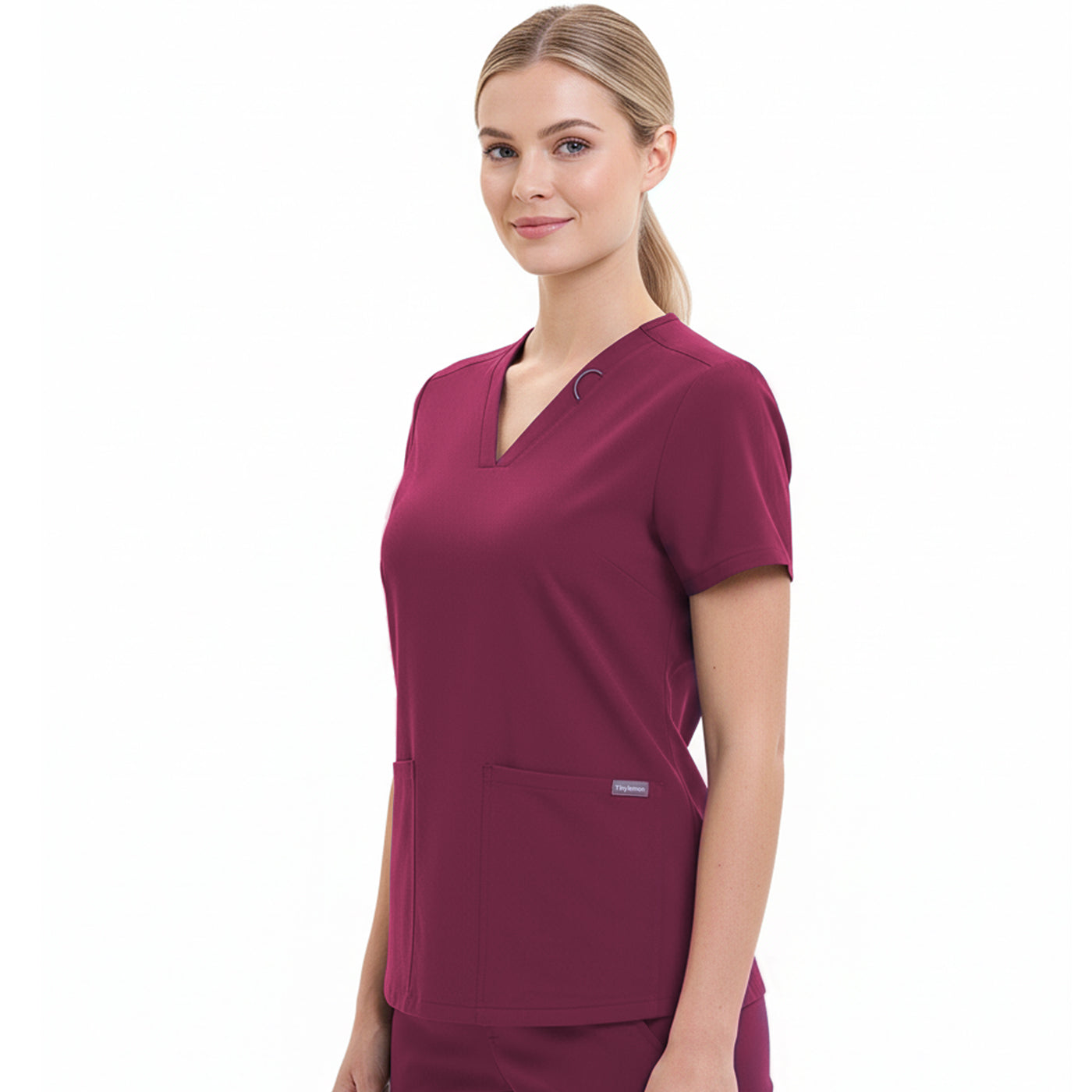 Women Scrub Top - 4 Pockets V-Neck