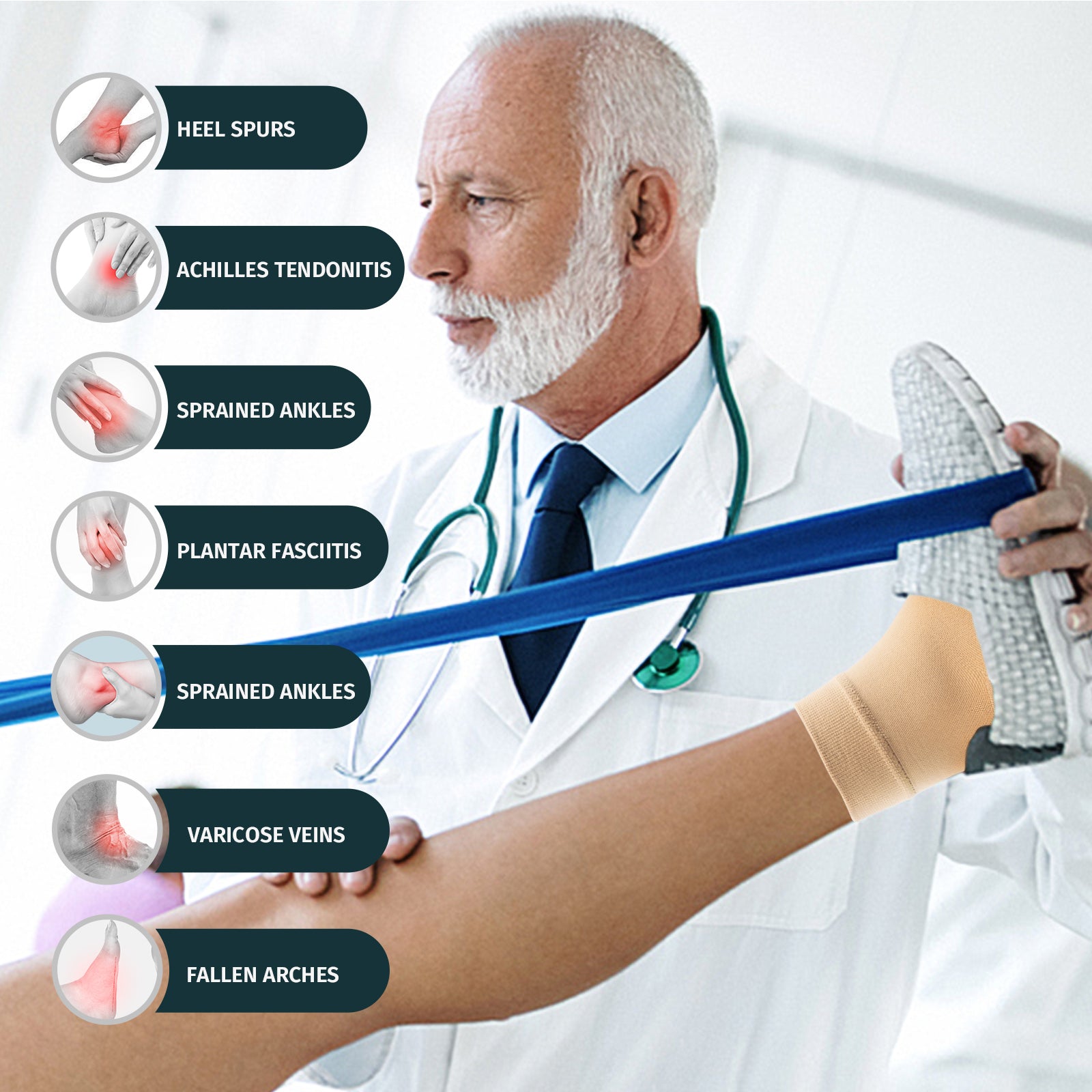 2 Pairs Ankle Brace Compression Sleeve