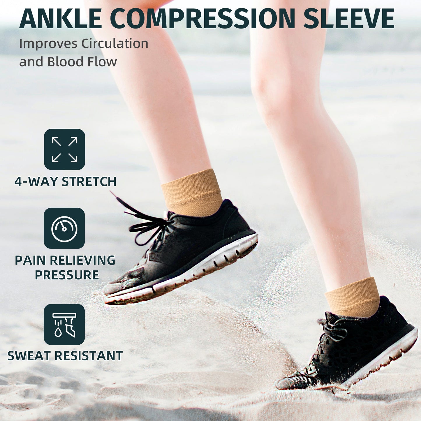 2 Pairs Ankle Brace Compression Sleeve