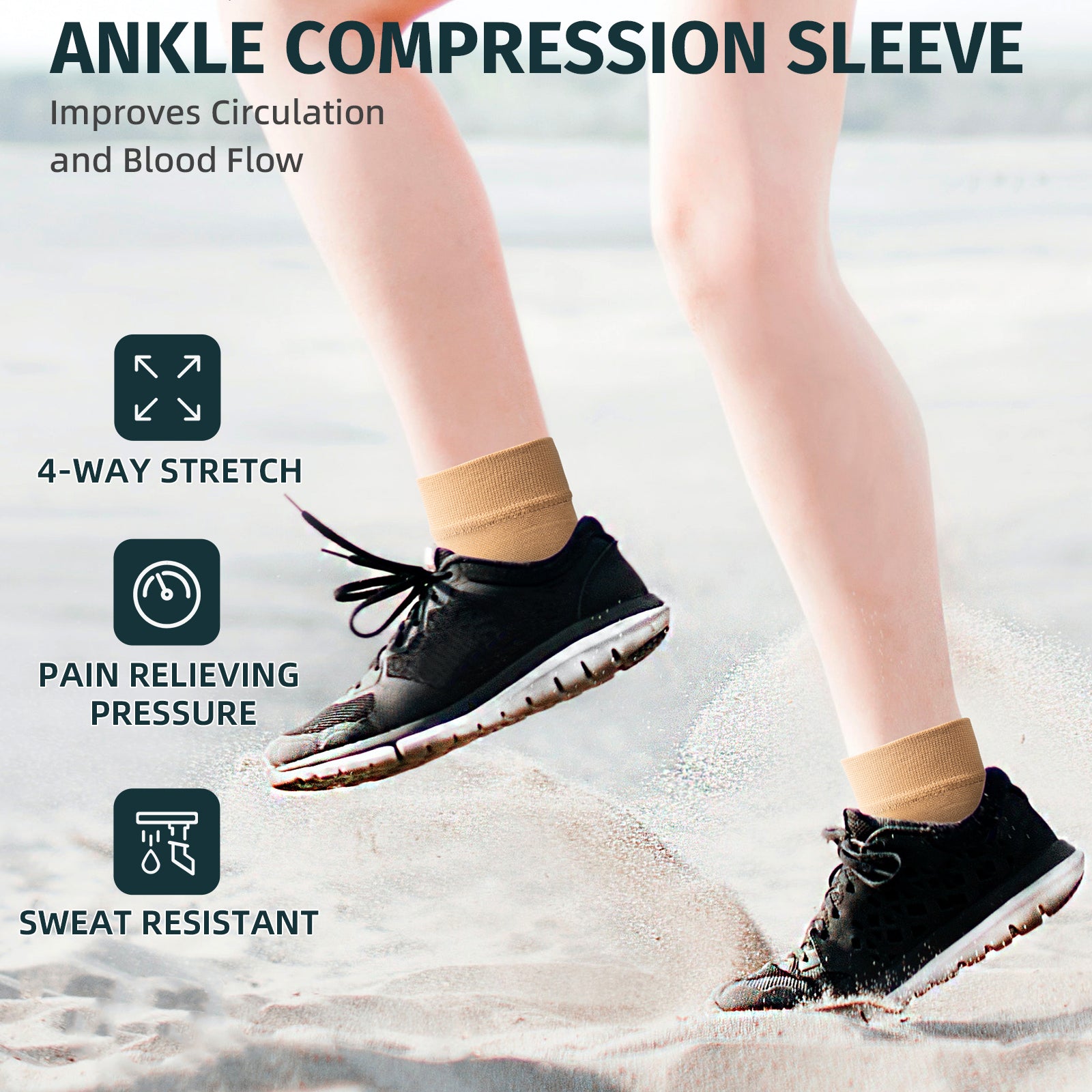 2 Pairs Ankle Brace Compression Sleeve