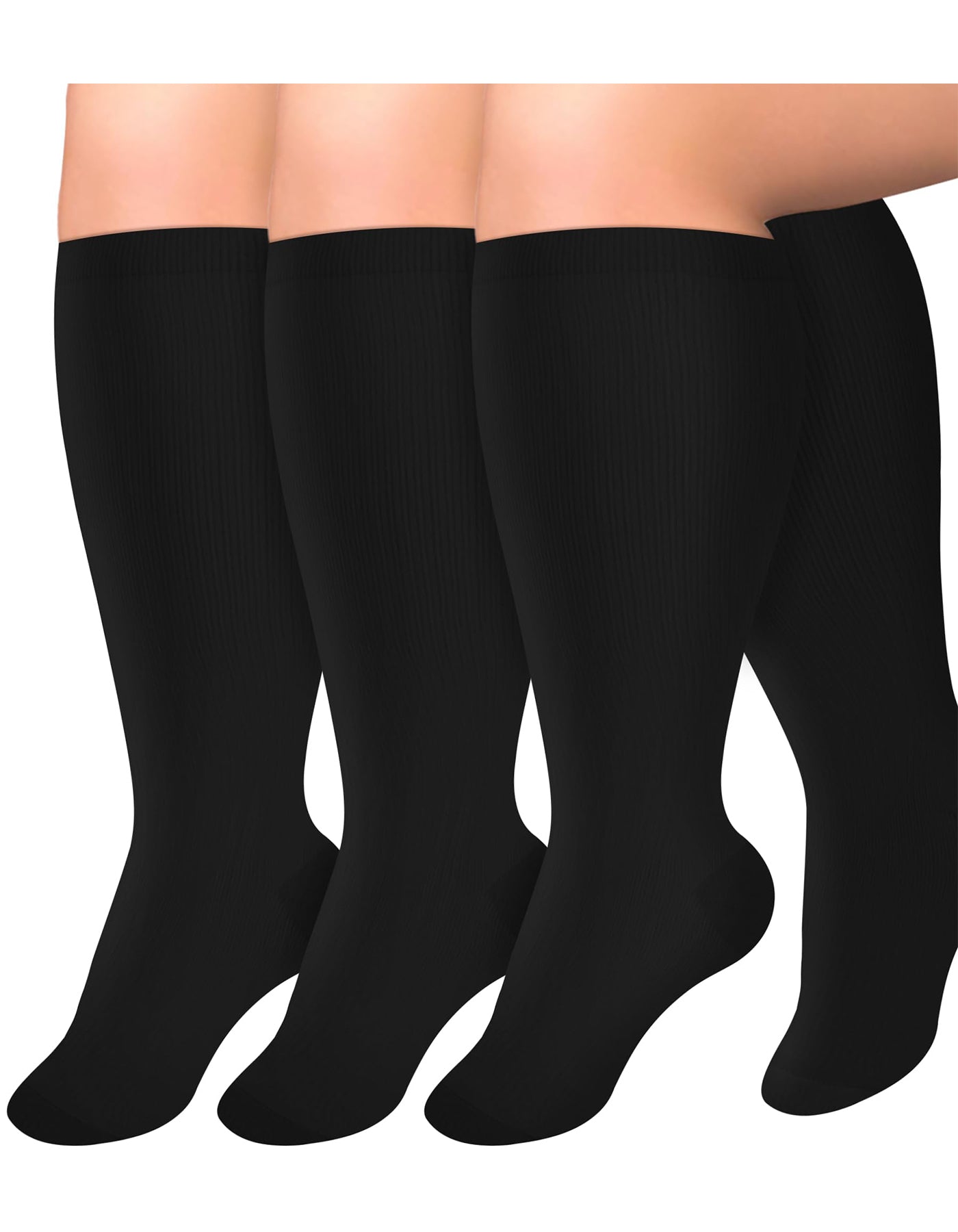 Tinylemon 3 pairs Plus size compression socks