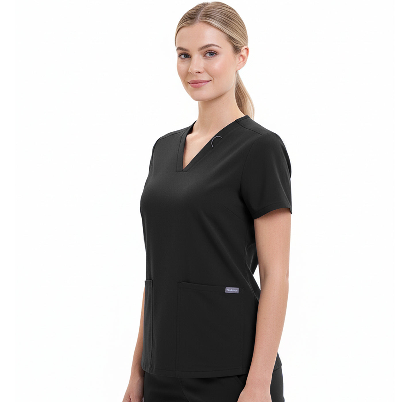 Women Scrub Top - 4 Pockets V-Neck
