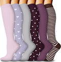 6 Pairs Compression Socks – Striped & Dots