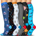 6 Pairs Compression Socks – Animals