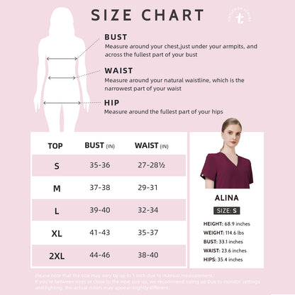 Women Scrub Top - 4 Pockets V-Neck
