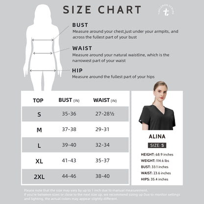 Women Scrub Top - 4 Pockets V-Neck