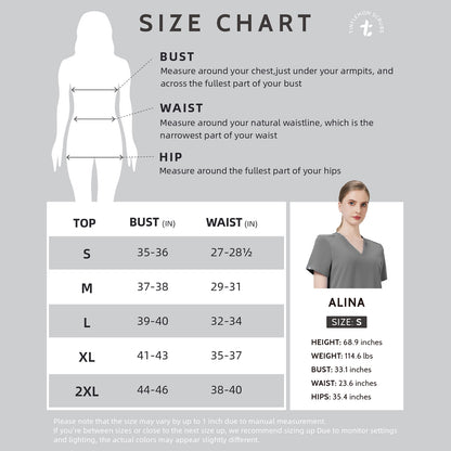 Women Scrub Top - 4 Pockets V-Neck