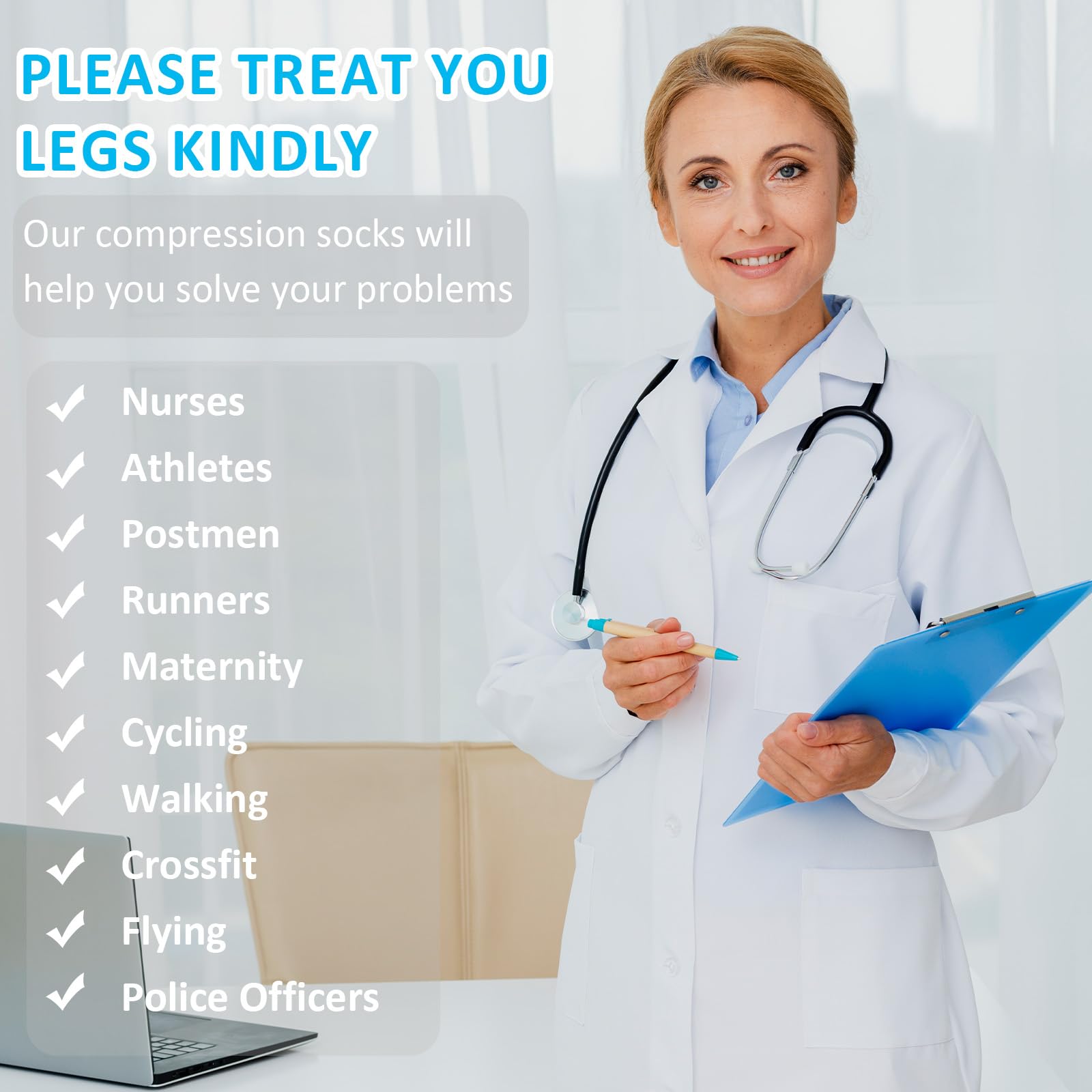 3 Pairs Calf Compression Sleeves