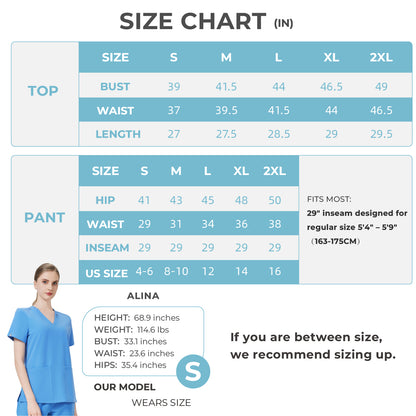 Scrub Set for Women-12 Pockets