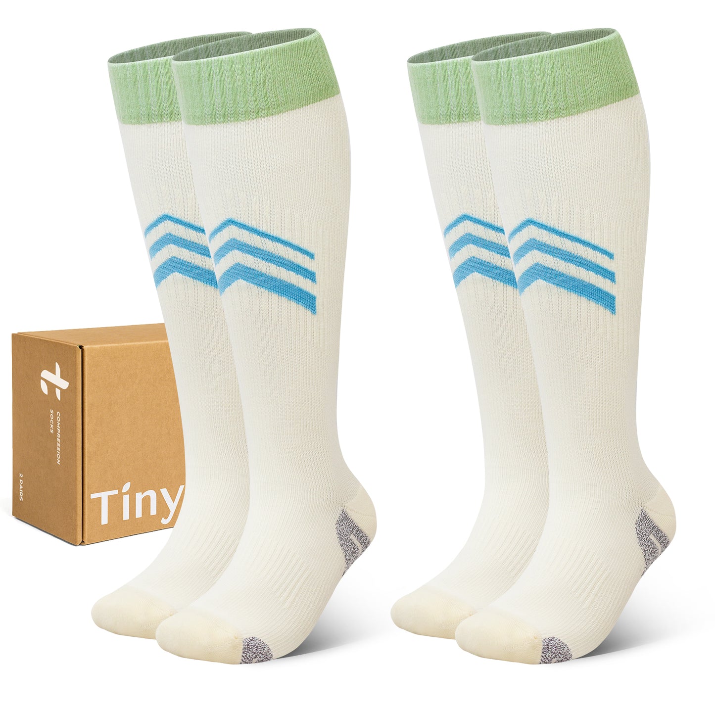 2 Pairs Wide Calf Compression Socks